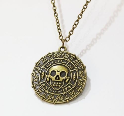 Aztec Gold Coin Medallion Necklace Pendant Elizabeth