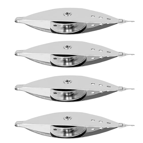 heyous 4PCS Silver Metal Long Bobbin 72.5x8.8x22mm Weaving Tool Sewing Accessories Suitable for Handmaking and Crocheting