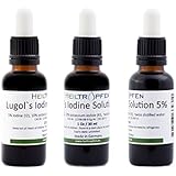3x Lugol's Iodine Solution 5%, (Three bot.), 3x 1 Oz., Pharmaceutical grade, Made with 5 Percent Iodine and 10% Potassium Iodide ...