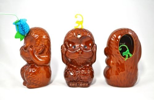 3 Wise Monkeys Mug Set - Monkey See, Monkey Say, Monkey Hear