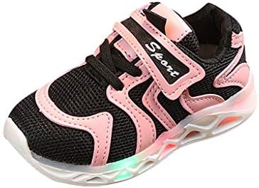 Zerototens Unisex Kids Led Light Up Shoes Light Flashing Trainers Sneakers Children Lightweight Mesh Breathable Sports Running Shoes Soft Sole Anti-Slip Athletic Walking Shoes