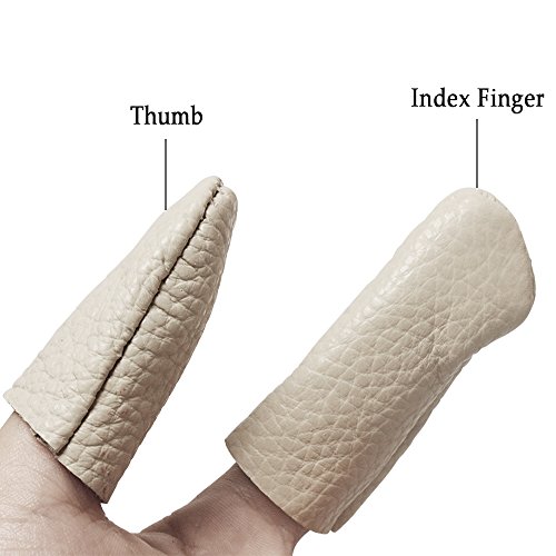 image for Heqishun Needle Felting Leather Finger Protector 3 Pairs(6 Pcs) Thumb 