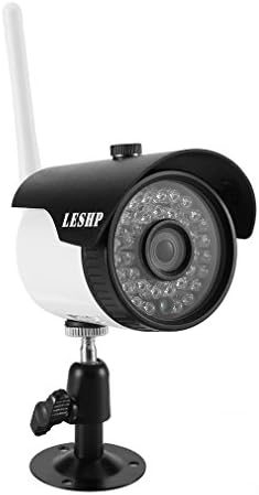 Wifi IP Camera, LESHP 720P HD 2.4GHZ Full WIFI Wireless Bullet Camera System Outdoor Surveillance CCTV (View by iOS or Android App, 1280x720 Camera IP66 Weatherproof, Night Vision) (720P)