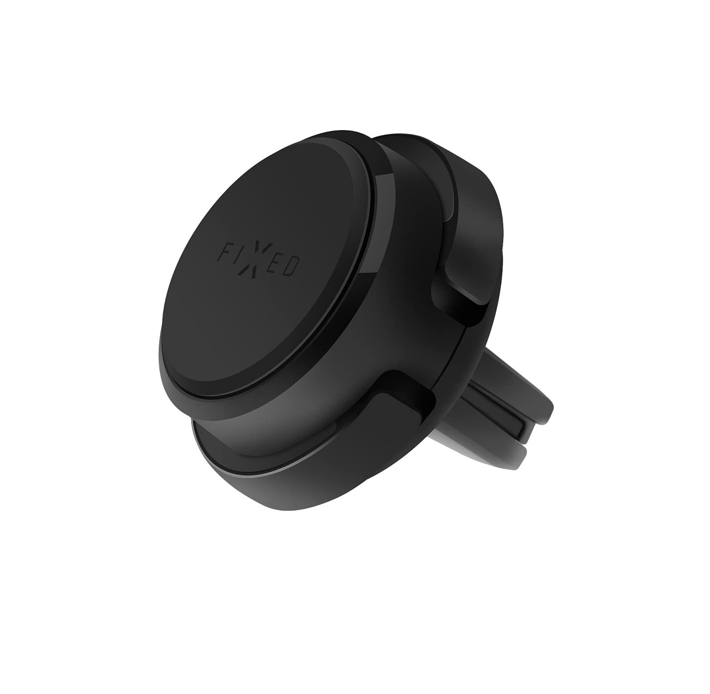 FIXED Magnetic Car Phone Holder – Air Vent Mini Phone Car Mount –Magnetic Phone Holder with Detachable Charging Cable Holder and Magnetic Plates – Superior Stability and Secure Hold - Black