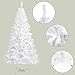 La fete 6 FT PVC Unlit Holiday Christmas Tree w/650 Branch Heads, Unlit White Pine Xmas Tree with Flodable Metal Stand for Indoor Decoration(White, 6 FT)