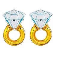 CharmTM Set of 2 Huge Engagement Diamond Ring Balloons 30" Wedding Proposal Party Decoration Bride Bachelorette
