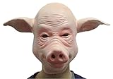 Ouwoow Halloween Latex Pig Evil Unicorn Face Mask
