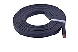1 Meter Soft 10.0x6.0mm Embossed Black Licorice Real Leather Cord