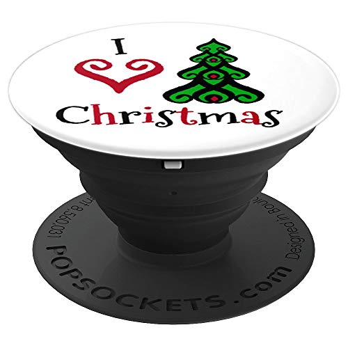 Festive Pop Socket I Love Christmas – Joyous Tree – PopSockets Grip and Stand for Phones and Tablets