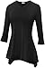 Stanzino Women Short Sleeve Comfy Loose Fit Long Tunic Top,Medium,Black