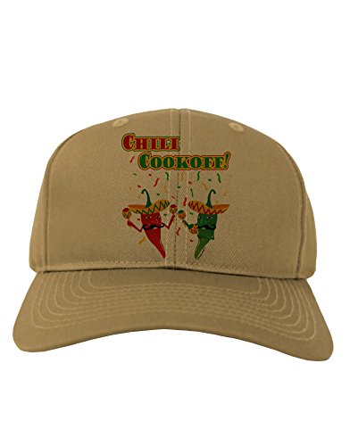 TooLoud Chili Cookoff! Chile Peppers Adult Baseball Cap Hat - Khaki