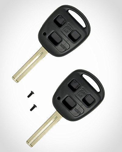 2 Pack Lexus Key Shell Fob Cover Case Replacement Remote with Blank Key for Lexus ES GS GX IS LS LX RX SC FCC ID: HYQ1512V HYQ12BBT