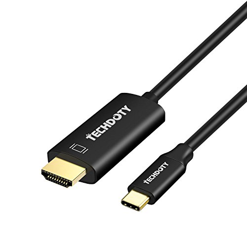 USB C to HDMI Cable, TECHDOTY 5ft USB Type C to HDMI 4Kx2K@60Hz Cable for 2017 iMac, 2017/ 2016 MacBook Pro, 2015/ 2016 MacBook, Galaxy Note 8 S8/ S8 Plus and Huawei MATE10 (Thunderbolt 3 Compatible)