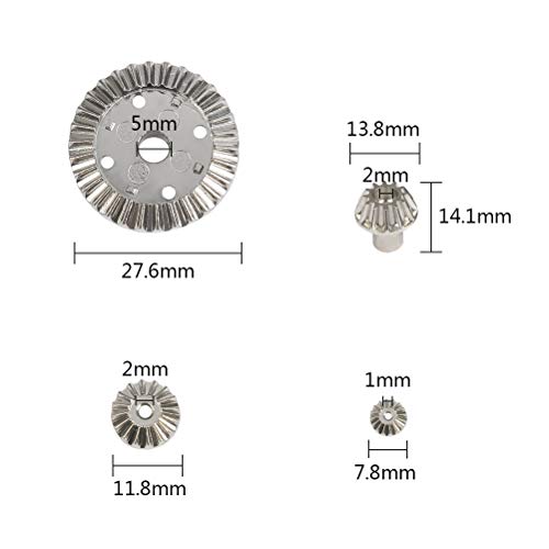YANSHON 2 Sets Upgrade Parts Motor Driving Gear 12T 24T 30T Metal Differential Gear Set for WLtoys 12428 12423 RC Car (16pcs, 8pcs/Set)