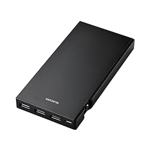 ELECOM モバイルバッテリー iPhone6s/6s Plus対応 まとめて充電対応 9000mAh 4.5A 3ポート ブラック DE-M01L-9045BK