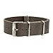 Benchmark Basics Grey 18mm Leather NATO Strap - Crazy Horse Oiled Leather Watch Band for Men & Women