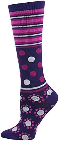 Think Medical Women's 10-14 Mmhg Compression Socks Medium Purple Abstract Dot