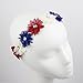 LUX ACCESSORIES Red White Blue American Flag 4th of July Independence Floral Flower Stretch Crystal Headband