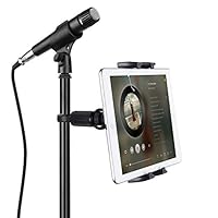 JUBOR Tablet Mounts for Microphone Stands, Microphone Tablet Holder, Mic Music Stand for iPad, iPad Pro, iPad Mini, 2, 3, iPad Air, iPhone Smartphone 4.7-12.9" Tablets