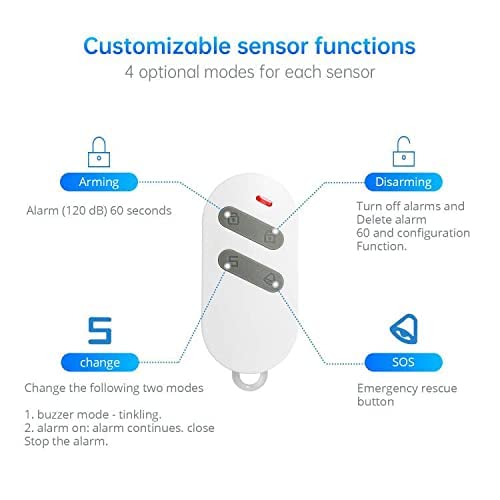 Door Sensor Alarm with Remote ,TOWODE Door Sensor 120dB Wireless Window