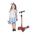 New Olym Kick Scooter for Kids 3 Wheels 4 Adjustable Height,One Second Folding Mini Skateboard with Handle Bars Great Gifts for Litter Boys Toddler &Girls 3-14 Years Red