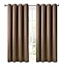 Blackout Curtains 2 Panels Thermal Insulated Grommets Drapes for Bedroom/Living Room 52 by 63 Inch, Chocolate