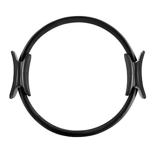 Wakeman Pilates Toning Ring- Fitness Dual Grip Foam Resistance Circle, Full Body Workout for Barre, Sculpting and Strength Exercise Fitness (Black)