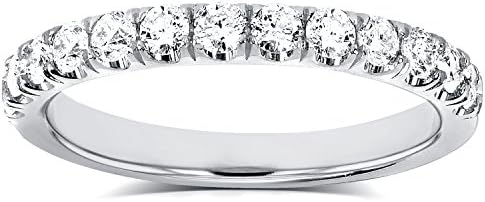 KobelliDiamond Comfort Fit Flame French Pave Band 1/2 carat (ctw) in 14K White Gold