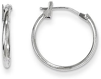 14k White Gold Maddi K 1.25mm Hoop Earrings