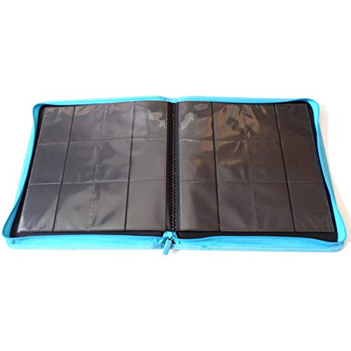 docsmagic.de Pro-Player 12-Pocket Playset Zip-Album Light Blue - 480 Card Binder - MTG - PKM - YGO