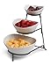 3 Tiered Chip and Dip Set with Metal Rack, Three Tier Dessert and Snack Server