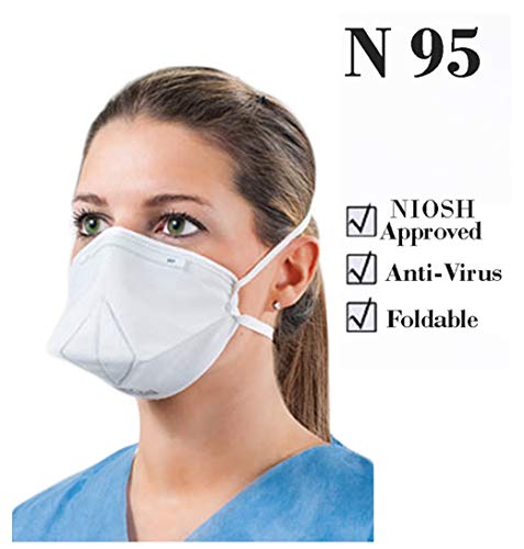 N95 Mask NIOSH Certified Fold Flat Face Mask SAS, 1 Mask (Individually packed)