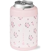 HydroJug Standard Can Cooler - 2-in-1 Insulated Can Cooler Cup - Stainless Steel Can Holder with Non-Slip Rubber Base - Screw-Top Lid - Dishwasher Safe - 12oz, Wildrose