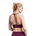 Women's Yoga Sports Bra Wirefree Double Lined T-Back Dark Purple S
