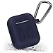 AirPods Case Protective Silicone Cover with 2 Airpods Strap, 2 Airpods Ear Hook,1 Carabiner,1 Headphone Case for Apple Airpods Accessories (7 Pack)-(Midnight Blue)thumb 2