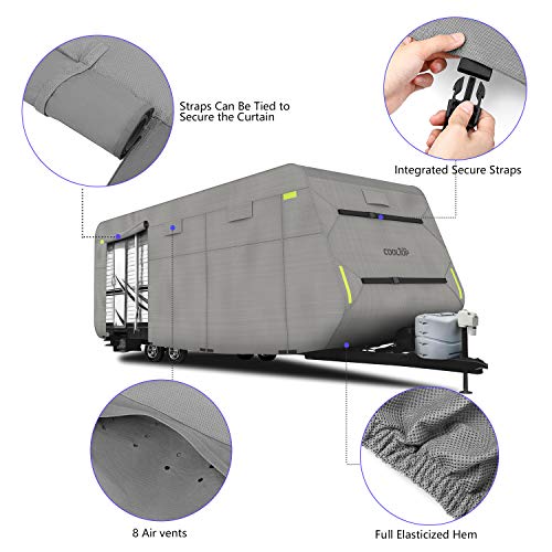 Cooltop Heavy Duty 5 Layers Travel Trailer RV Cover, Fits 26'1''28'6