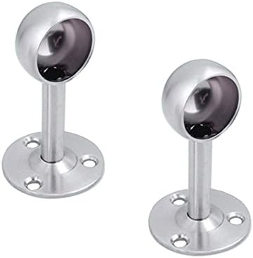FYRONDY Stainless Steel Wardrobe Pipe, Closet Lever Rail Rod End Support Bracket (1-1/4")