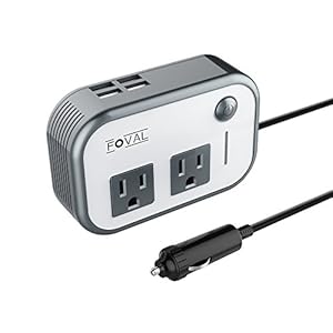 Foval 200W カーインバーター シガーソケット 車載充電器 DC12V AC100-110V ACコンセント USBポート 8.4A