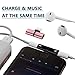 Headphone Jack Adapter for iPhone（2PC），Support for iPhone7/7 Plus/8/8Plus/X/XS/XS MAX/XR Splitter,mini Headphone Dongle 2 in 1 Accessories Cable Earphone Convertor,Car Charger Quick Charge Car Adapterthumb 3