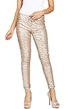 ColorMC Women's Sequin Covered Knit Skinny Pants