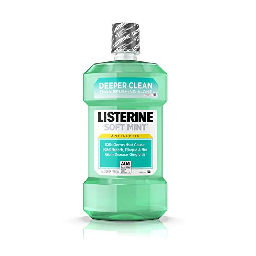 Soft Mint Listerine Antiseptic Mouthwash For Bad Breath Germs, 1.5 L in