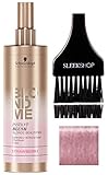 Schwarzkopf Blond Me INSTANT BLUSH BLONDE BEAUTIFIER - Strawberry (with Sleek Tint Brush) Blonde Me Spray-On Temporary Pastel Tone Color (STRAWBERRY - 8.4 oz)