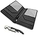 Malanka 5x9 Server Book for Waitress Waiter Organizer - with Cash Money Zipper Pocket Pen Holder Fits Restaurant Guest Check Order Pad and Apron - 4x6 Clear Pocket and Wine Opener Included (Black)