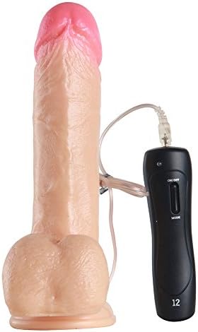 DressLoves 8.2 Inches High Stimulation Tripple Rotating Cock With Suction Base For Female Arousal Pleasures- Pure Liquid Silicon Penis With Balls &amp; Veiny Shaft. Real Sensations(Nude)