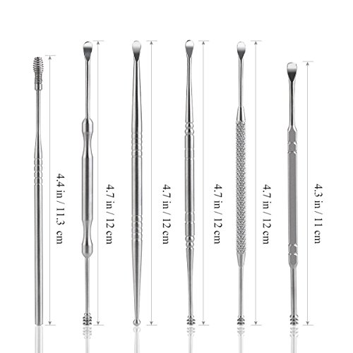 Ear Wax Remover, SaikerMan 6 Pack Stainless Steel Earwax Removal Cleaner Kit with Storage Box - E3