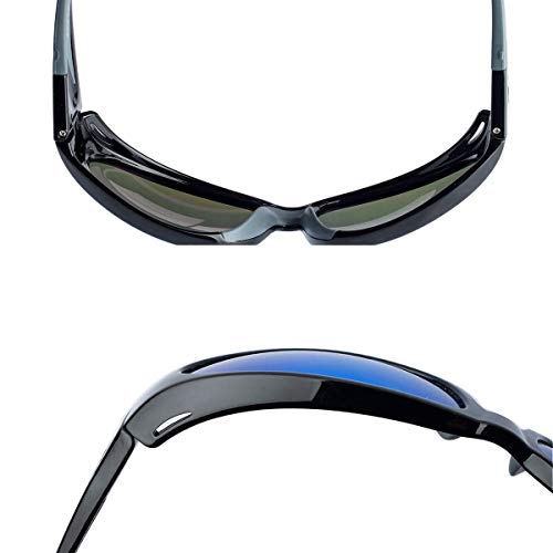BNUS Glass Lens Polarized Sunglasses for Men & Women,Wrap Style Sports