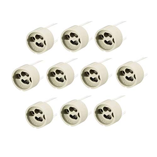 GU10 Base Socket,AC110-250V 2A Base Ceramic Lamp Holder Wire Connector Adapter for GU10 Light Bulb 10 Pack