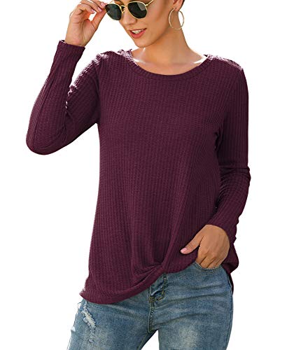 1 Neineiwu+Womens+Blouse+Sleeve+Waffle