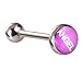 Mecoo Reveal Personality Surgical Steel Body Piercing Tongue Rings with Fancy Words (10 PCS MIX)