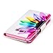 Galaxy S8 Plus Case, S8 Plus Wallet Case, JanCalm [Wrist Strap][Kickstand][Card/Cash Slots] Pattern Premium PU Leather Phone Cases Flip Cover for Galaxy S8 Plus + Pen (Rainbow Flower)